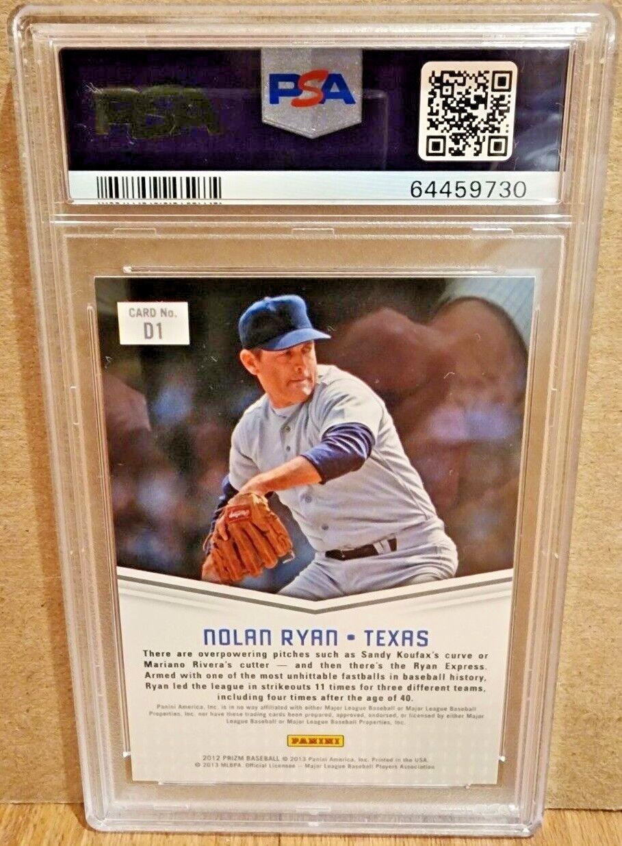 2012 Panini Prizm Nolan Ryan PSA 10 gemmes comme neuf POP 16 RARE Dominance HOF #D1 - Photo 2 sur 2