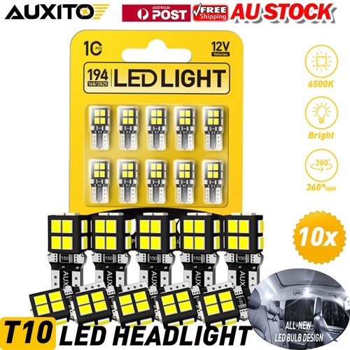 10X White WATERPROOF BRIGHT LED T10 194 168 W5W 14smd LIGHT BULB Globe Canbus