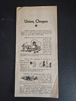 Union Oregon Vintage Tourist Brochure