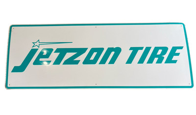 Vintage Metal Sign Jetzon Tire Automotive Gas Oil Tires 48 x18  RARE