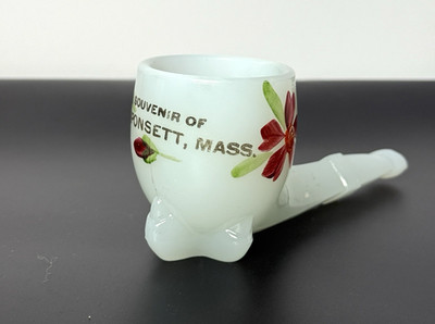 Monponsett  , MA MASS ANTIQUE Advertising Souvenir Glass Pipe