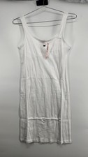 Victoria's Secret Women's Small White 100 Cotton Rib Tank Slip Dress NWT