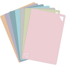 7 Pieces Plastic Flexible Cutting Boards for Kitchen, Non Slip Cutting Mats w...