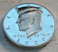 2000-S 90% Silver Kennedy Half Dollar Deep Cameo Proof ~ Low Shipping!