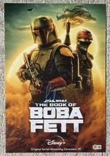 TEMUERA MORRISON SIGNED STAR WARS BOOK OF BOBA FETT 12x18 POSTER - BECKETT COA