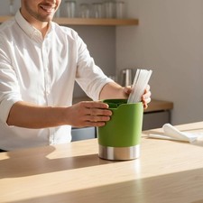 Organizador de utensilios de barra de acero inoxidable soporte de pajita de encimera versátil