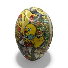 Vintage Paper Mache Easter Egg Made in German Democratic Republic Large 7 inch