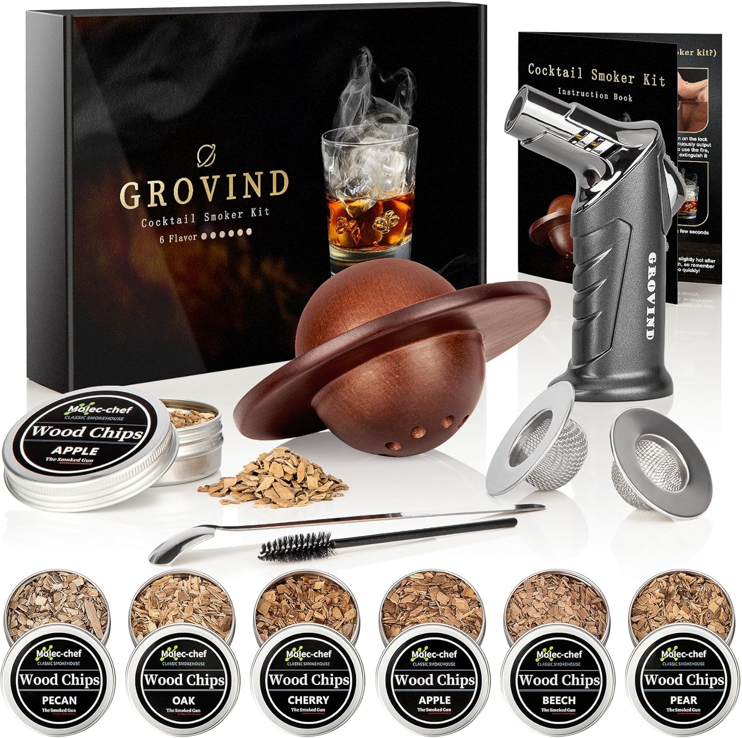 Whiskey Smoker Kit,Cocktail Smoker Kit with Torch,Bourbon sm