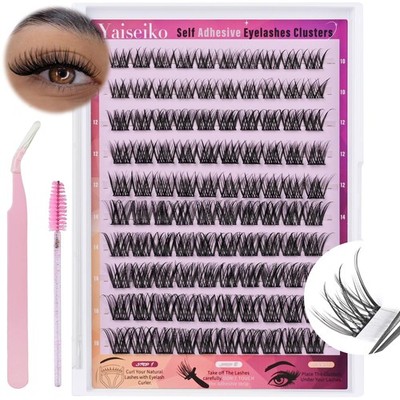 Self Adhesive Eyelashes 1 count (Pack of 1), A03-Self-Adhesive lashes-10-16MM