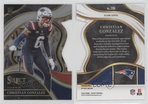 2023 Select Club Level Black & Red Prizm Die-Cut Christian Gonzalez Rookie RC