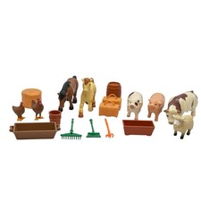 Lot of 18 Toy Farm Barnyard Animals 8 and Accessories 10 Plastic Unbranded