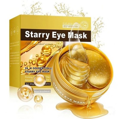 24K Gold & Collagen Under Eye Patches 60 Pcs Dark Circles Puffiness Fine Lines
