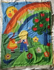 Vintage Rainbow Baby Quilt Unfinished Sunbonnet Sue Overall Sam Nursery Decor