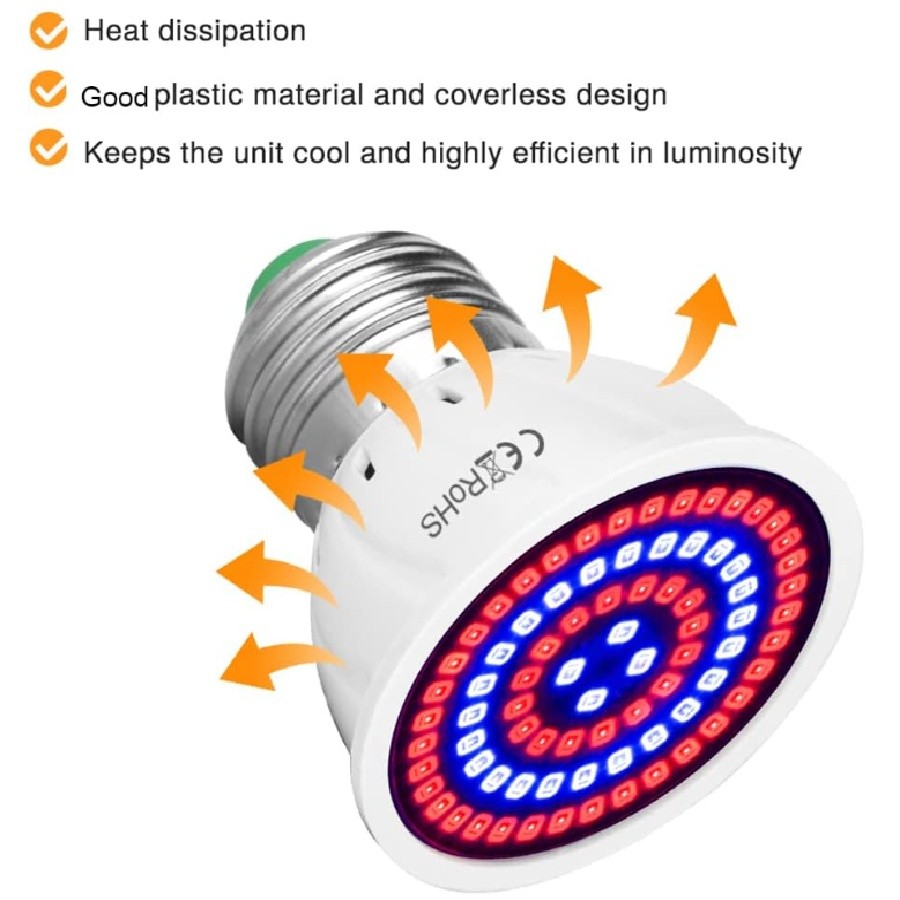 Full Blue Spectrum CTLite E27 60 LED Indoor Grow Lights Full Spectrum for Seed Starting ...