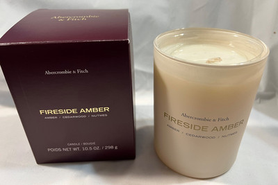Abercrombie & Fitch Fireside Amber Holiday Scented Candle  10.5 oz NEW & BOXED