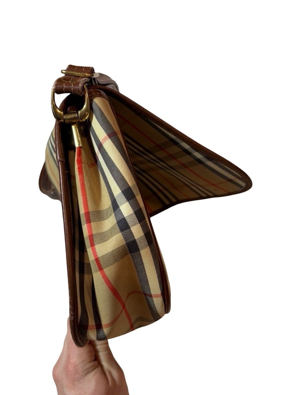 Burberry Nova Check Mini Shoulder Bag Canvas Leather Vintage Y2K image 9