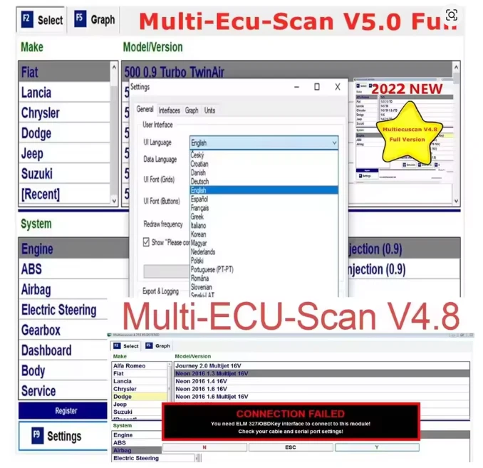 2024 Multiecuscan V4.8 Scanner Software for Fiat Chrysler Dodge Jeep - Image 3 of 4