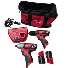 Milwaukee M12 Cordless Drill and Impact Drive...
