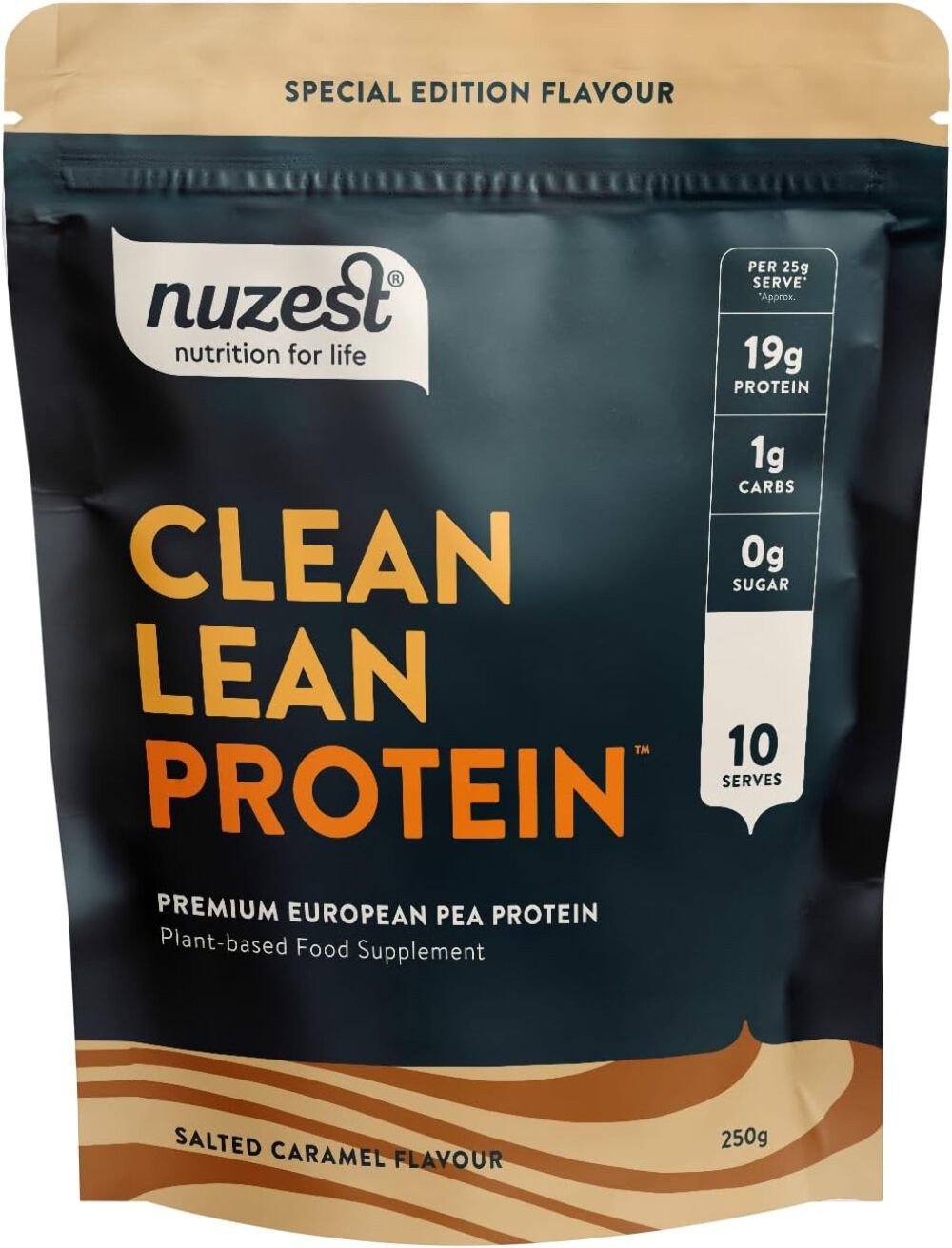 Nuzest Clean Lean Vegan Protein, Salted Caramel - 250g