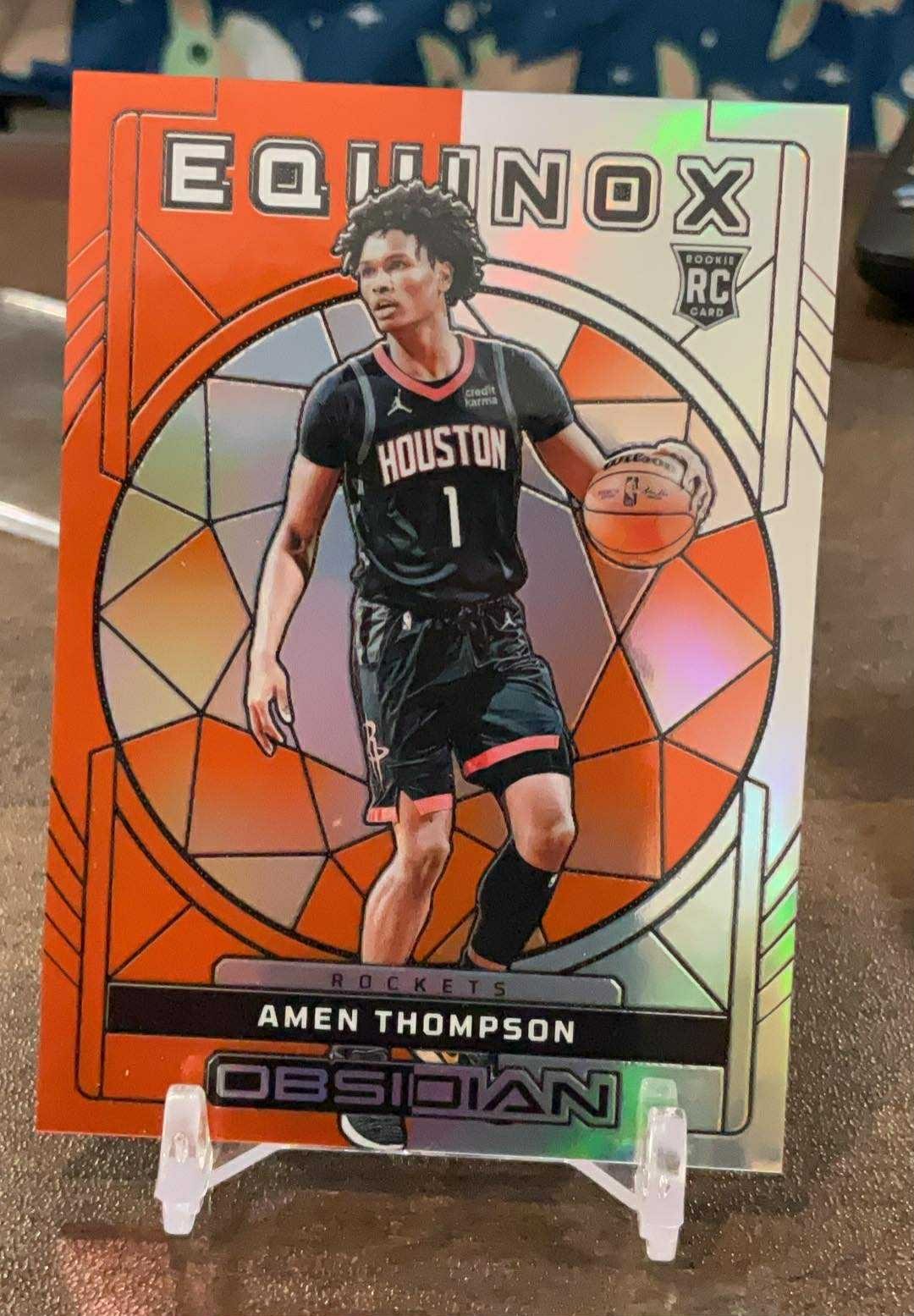 2023-24 Panini Obsidian #33 Amen Thompson RC Equinox Electric Etch Orange 1 /75