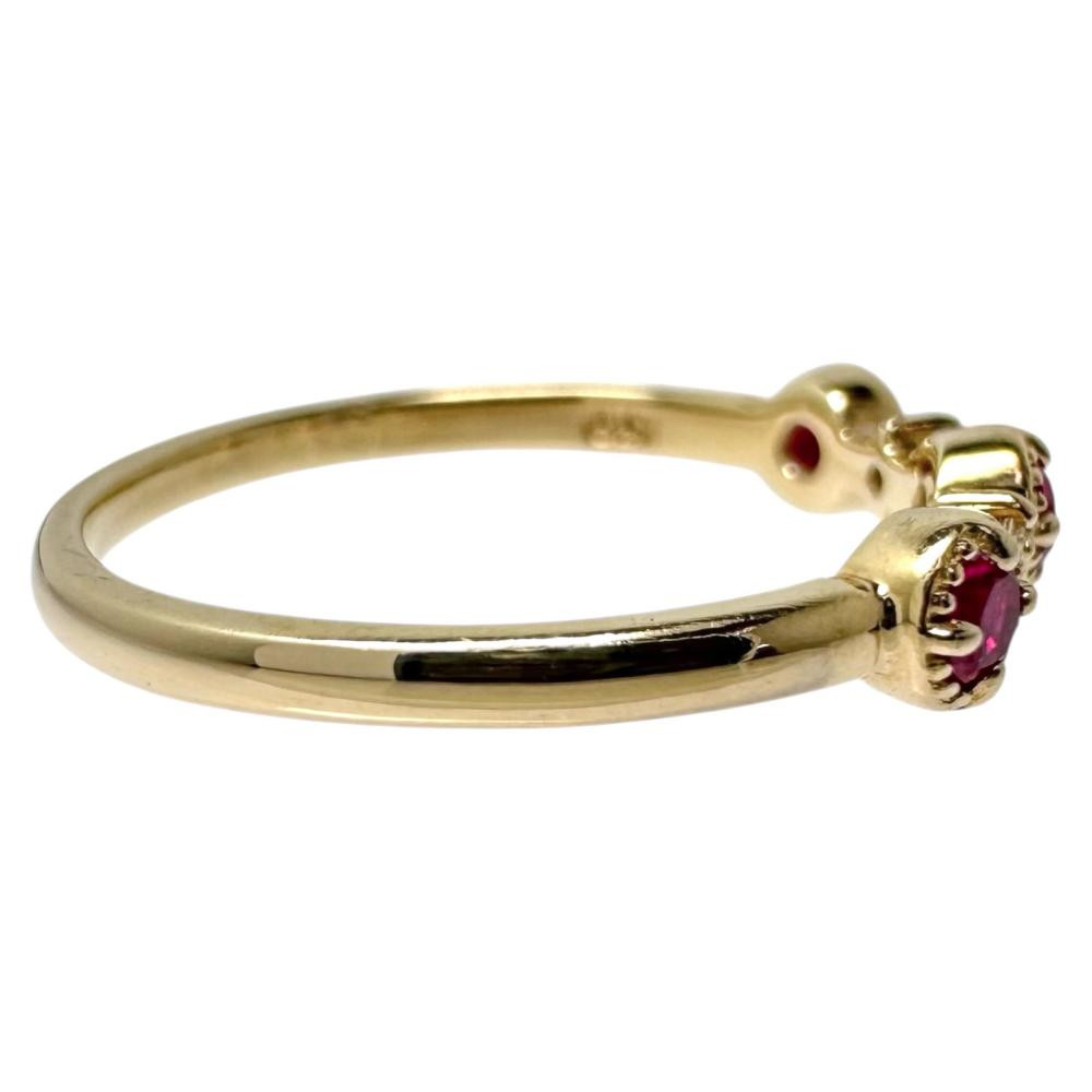 Authentic Ruby Diamond Ring 10K Gold JP5 US3.25 E… - image 3