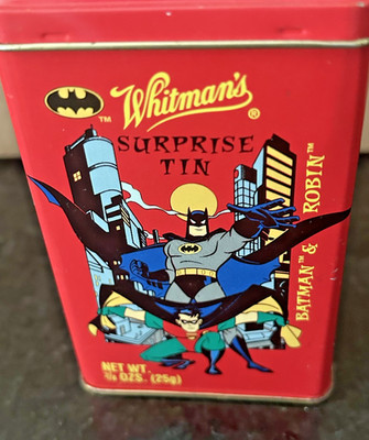  Whitman Batman & Robin Surprise Tin Vintage DC Comics Candy Tin