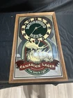 Vintage Moosehead Beer Mirror Clock Sign Wood Frame w/Glass EXC Works 19x13