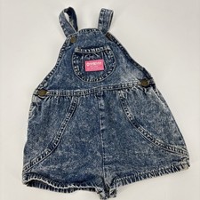 oshkosh B'gosh Vintage Denim Overall Shorts 4T 90s Kidcore Vestbak Classic Y2K