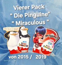 Ü Ei - Original ,2 X vierer Diorama      " Die Pinguine & Miraculo"  von 2015/19