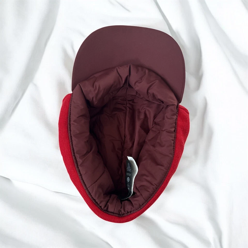 Lululemon 2022 Olympic Team Canada Red Puffer Polyester Trapper Hat Flap - Image 3 of 4