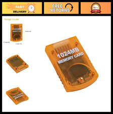 1024MB Memory Card for GameCube  Wii Console - 16344 Blocks, Orange Color