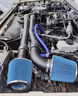 AIR INTAKE FILTER SYSTEM FOR 88-95 FORD BRONCO 5.0L 5.8L V8 (BLACK PIPE BLUE)