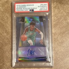 2019-20 Panini Obsidian Ja Morant Rookie Autographed Memphis Grizzlies #RA-JMT