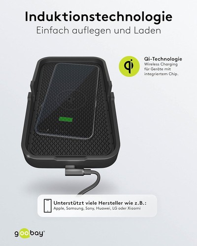 Goobay 60471 Kfz Wireless Charger 15W Qi Ladestation / kabelloses Ladegerät 15W - 第 8/9 張圖片