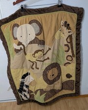 Lambs  Ivy Safari Jungle Baby Quilt Crib Blanket Lion Elephant Giraffe 40x32