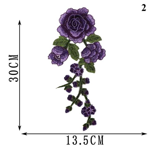 Large Floral Iron Sew On Patch Badge Embroidery Flower Rose Applique Cloth DIY🎀 - Picture 32 of 60
