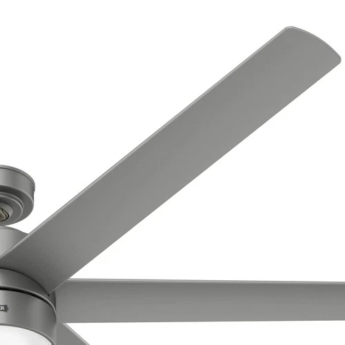 72" Hunter Solaria Silver Outdoor Rated Ceiling Fan with Wall Control - Picture 3 of 10