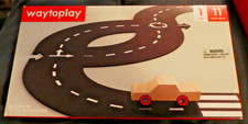 Waytoplay Juego de Carretera de Juguete Flexible con Coche de Madera, 11 Piezas, 1,5 Metro