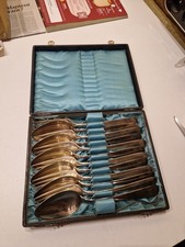 Couverts Métal Argenté Gebr. Hepp 84 Monogramme GG - Coffret 12 Pièces Vintage