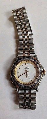 Vintage Timex Indiglo Compass Navigator Bezel Sports Stainless Steel  Watch