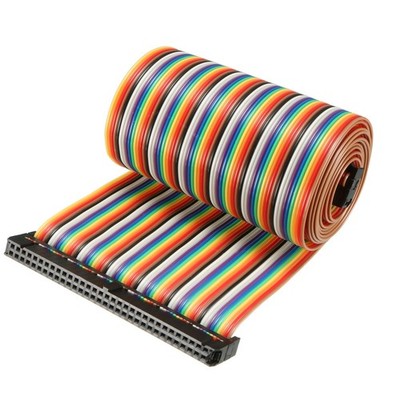 IDC Rainbow Wire Flat Ribbon Cable 64 Pins 118cm Length 2.54mm Pitch Type-B