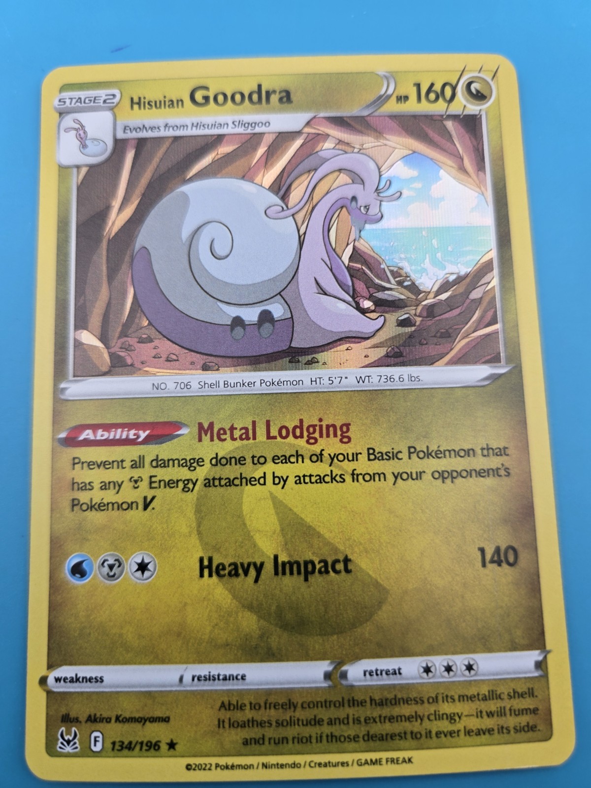 Hisuian Goodra 134/196 Lost Origins Pokemon Holo Foil Rare LP
