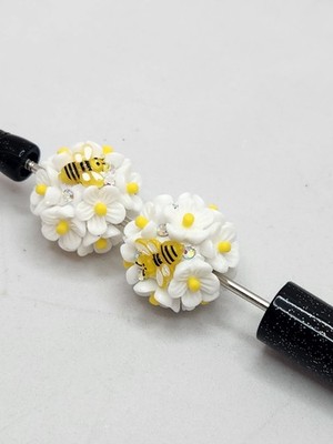 20 mm FANCY FLOWERS BEES GEMS FLORAL ACRYLIC BEADS - DIY Beadable Pens
