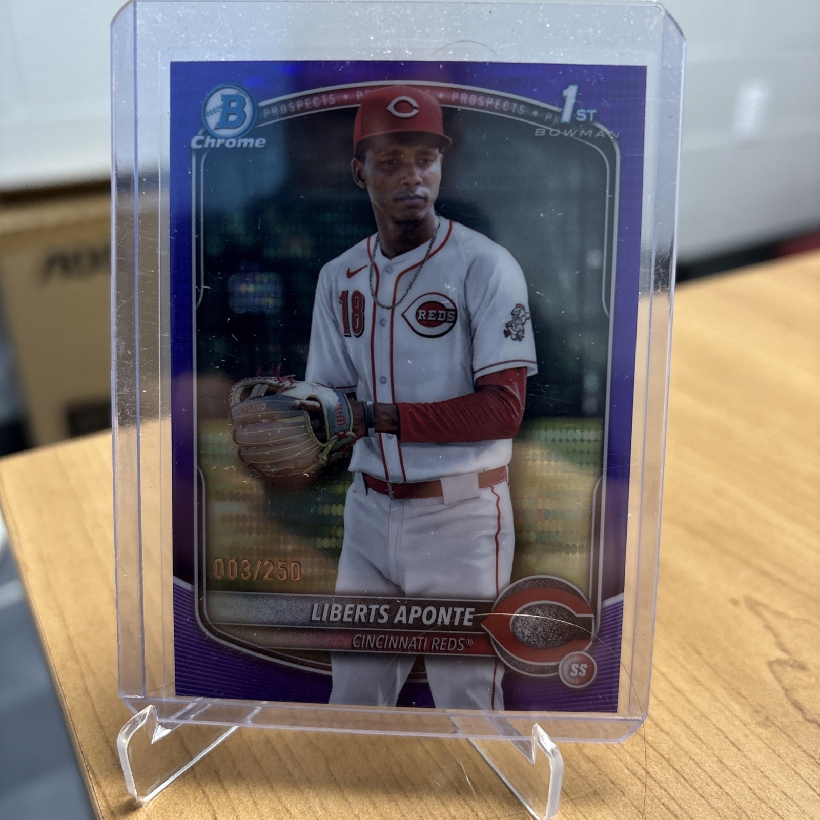 2025 Bowman Chrome #BCP-174 Liberts Aponte 1st Bowman Purple Wave /250