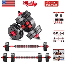 Adjustable-Dumbbells-Sets,Free Weights-Dumbbells Set of 2 Convertible To Barb...