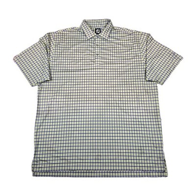 FootJoy Golf Polo Shirt Mens XXL Green Plaid Performance Dessert Pine Las Vegas
