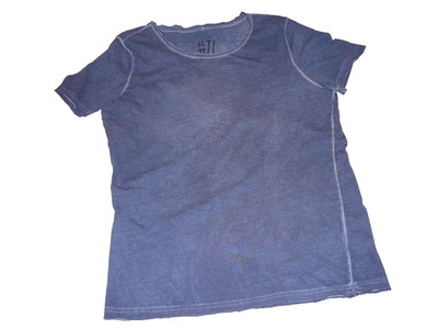 SU STRAIGHT UP T-Shirt Blau Gr.L Blau Töne Washed-Look ,Melliert