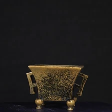 Pure copper old storage three legged square halberd furnace