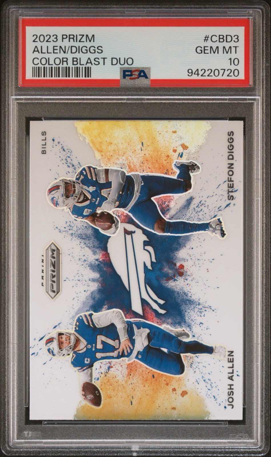 Josh Allen / Stefon Diggs Color Blast Duo PSA 10 GEM MINT 2023 Panini Prizm SSP