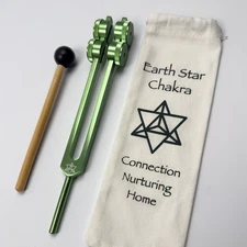 Earth Star 68.05 Hz Weighted Tuning Fork (9th) Carry Bag and Striker - Sound ...